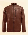 Tan Thunder Biker Leather Jacket