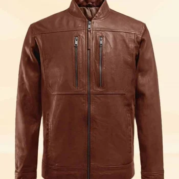 Tan Thunder Biker Leather Jacket
